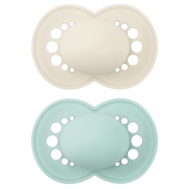 MAM Original Matte Pacifier (2 pack, 1 Sterilizing Pacifier Case), Pacifiers 6 Plus Months, Unisex Baby Pacifier, Best Pacifiers for Breastfed Babies, Sterilizing Storage Case