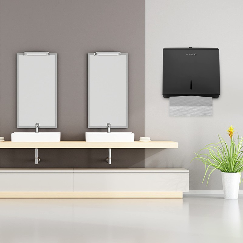VANNSOO Commercial Paper Towel Dispenser Wall Mount, Tri-fold/Multi-fold/C-Fold Stainless Steel