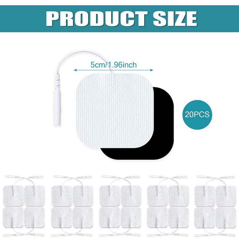 20-Piece TENS Machine Pads Set - Universal, Safe & Durable