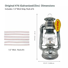 Dietz LOM - Dietz #76 Original Galvanized/Zinc Oil Lantern with 1/2" Wick Strips