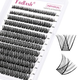 Lash Clusters DIY Eyelash Extensions 120 Clusters Lashes D Curl 0.07 Natural Individual Lash Extensions Mixed Tray False Eyelashes Soft & Strong Thin Band DIY at Home (F30-0.07D, 8-16mm)