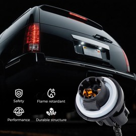 2-Pack License Plate Light Socket Compatible with Silverado Sierra Avalanche Tahoe Yukon, Replacement Silverado License Plate Light Harness and License Plate Light Socket for Rear Bumper Lighting