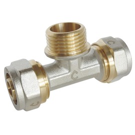 SOMATHERM FOR YOU - 3775-20-15S - Compression piece for pipes Ø20 multi-layer - Male 15/21 inch (1/2 inch) in centre: Ø20 -M15 / 21-Ø20