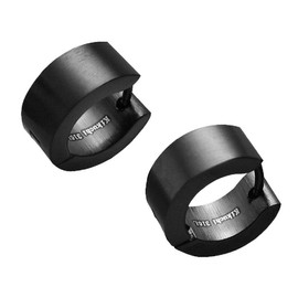 Kikuchi Ohrringe Titan Stäbchen Edelstahl Klapp Creolen Damen Herren Matt Schwarz Ø 12-18 mm 7 Größen (Ø 13 mm / 6 mm)