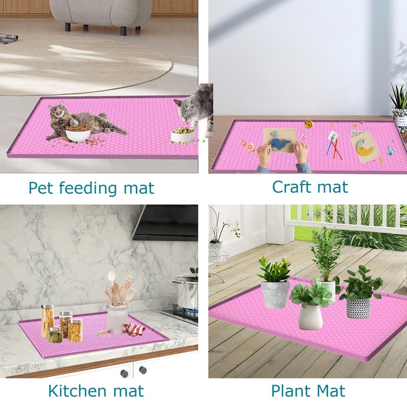 JSXZWOO Cat Litter Mat for Litter Box, Silicone Large Cat