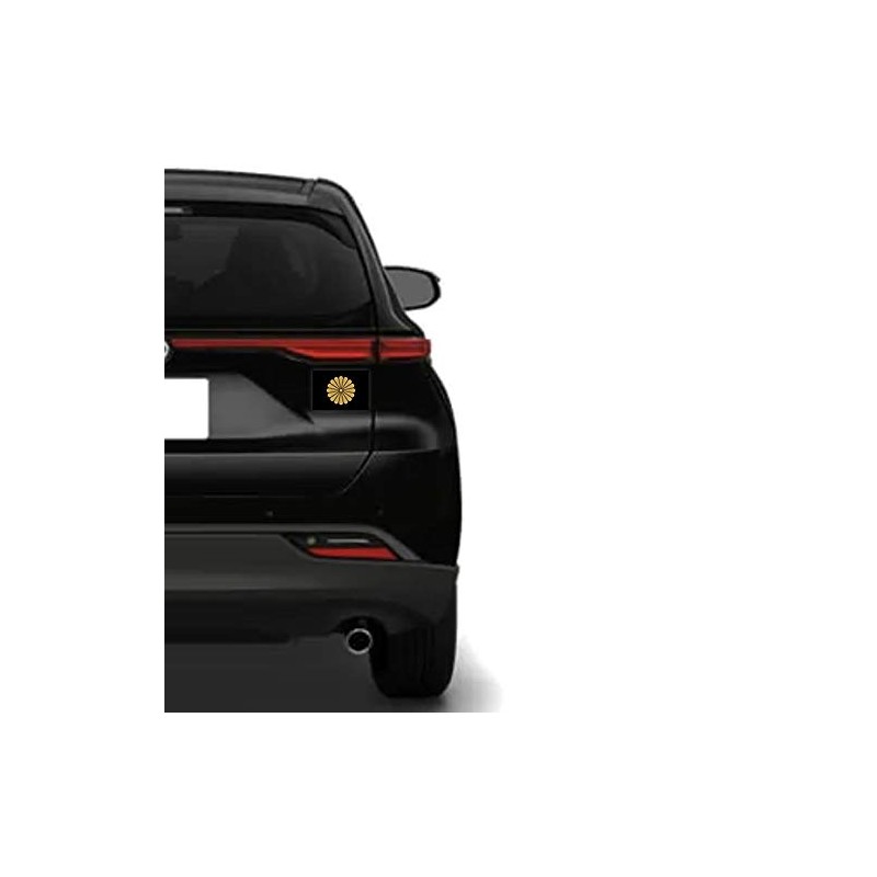 Magnet, Car Flag Series (Chrysanthemum Flower Crest, 5.9 x 3.9