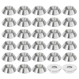 PATIKIL M3 Finish Countersunk Washer, 50pcs 10mm Dia. 3mm Tall Solid 304 Stainless Steel CNC Cup Washer Flat Screw Head Gasket for Constructions, Taper