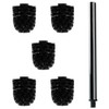 5x Replacement Brush Head Black with Handle 26 cm/Toilet Brush/Toilet