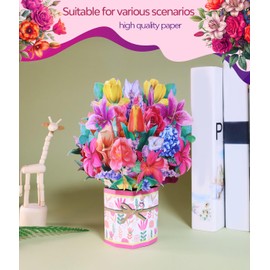 Magic Ants Flower Pop Up Cards - Mother's Day, Birthday, Thank You Card for Mum - 3D Pop Up Bouquet Design - Includes Envelope