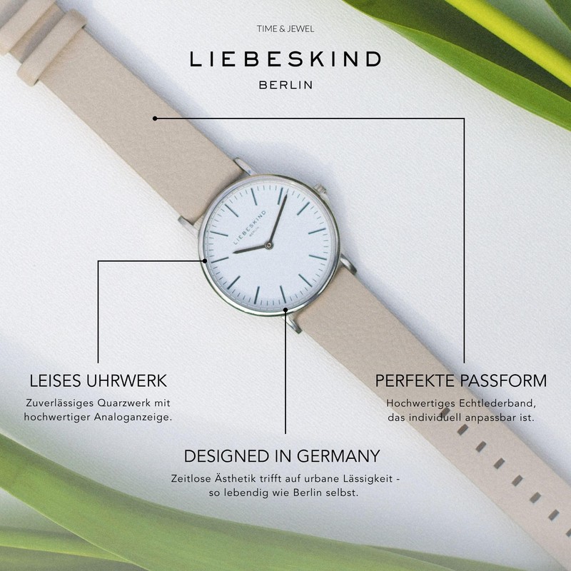 Liebeskind Berlin women's analogue quartz watch with leather armband, Strap
