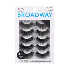 Broadway Lashes Strip False Eyelashes Multipack Fake Eyelashes Natural to Dramatic Look Lash Set 5 Pairs (07)