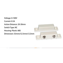 LE Sircut Magnet Door Contact, 5pcs Recessed Wired Security Door contact Sensor Alarm Magnetic Reed Switch, Magnetic Door Sensor, Connect Circuit, Magnet Away - Break Circuit (LEMS-130-5)