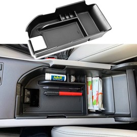 RUNROAD Center Console Organizer Compatible with Toyota Camry XLE XSE 2018-2024 and Camry LE SE 2020 2021 2022 2024 Accessories, Armrest Insert Tray Secondary Storage Box Fit 2 USB Ports, Black