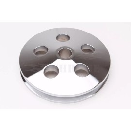 HotRodChrome GM Type II Power Steering Pump Pulley Type 2 Press Fit V-Belt SBC Chevy Chrome