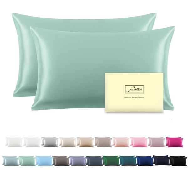 Suatien Silk Pillowcase for Hair and Skin,Soft,Breathable and Sliky Queen