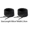2 Pairs Black Shoe Laces For Women,Polyester Flat Hollow Flower