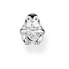 THOMAS SABO Single Penguin Stud Earrings with White Stone, Sterling