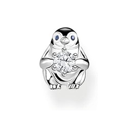 THOMAS SABO Single Penguin Stud Earrings with White Stone, Sterling Silver, No Gemstone