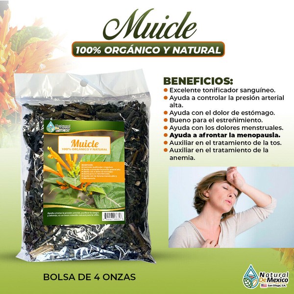 Natural de Mexico USA Muicle Muycle Ayuda a reducir los síntomas de la menopausia 4 onzas - 113 gramos
