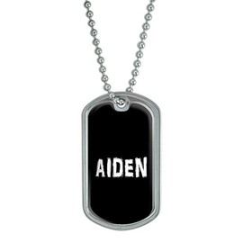 GRAPHICS & MORE Aiden - Name Military Dog Tag Luggage Keychain