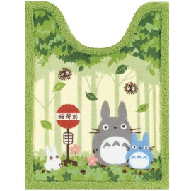 Senko 37147 My Neighbor Totoro Nakama Long Toilet Mat, Approx. 31.5 x 23.6 inches (80 x 60 cm), Green, Antibacterial, Odor Resistant, Made in Japan