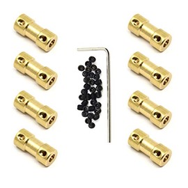 Befenybay 8pcs 3.17mm to 4mm Brass Shaft Coupling Joint Connector With Screws for RC Model Motor (3.17mm to 4mm)