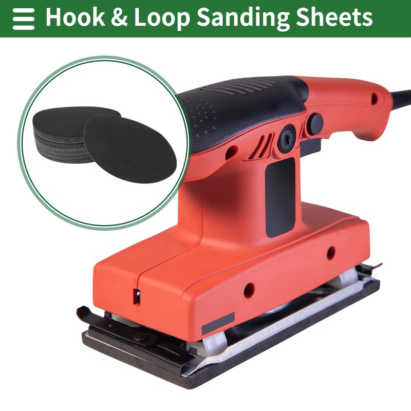 X AUTOHAUX Sandpaper Hook & Loop Sanding Sheets 180x180mm Black