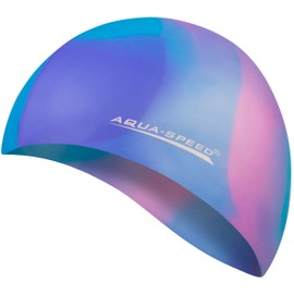 Aqua Speed Swimming Cap for Men, Bathing Cap Multi-Coloured with Storage Bag