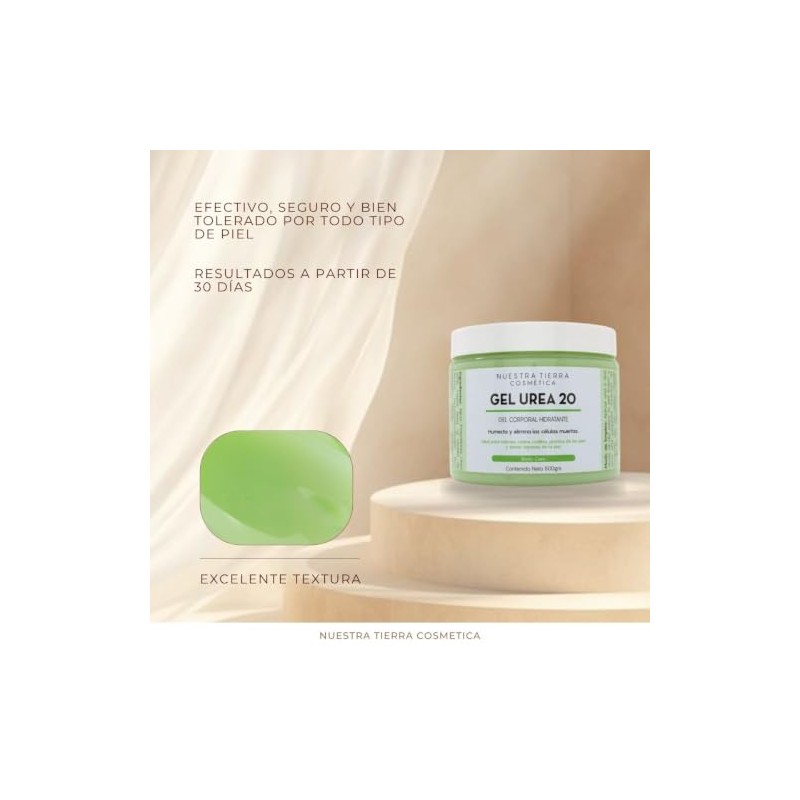 Nuestra Tierra Cosmética Gel Urea 20, Gel Corporal Hidratante y