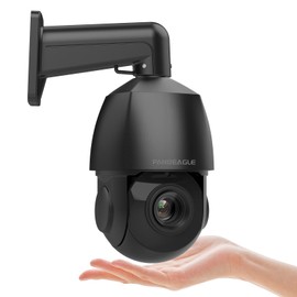 PANOEAGLE 5MP PTZ POE IP Camera Outdoor,Auto Tracking,18x Optical Zoom,5MP@30fps,Smart Human Vehicle Detection,256G Card Slot,Two-Way Talk,330ft IR Night Vision(Black)