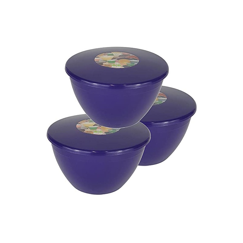 Pudding Basin and Lid Pack of 3 Plastic Pudding Basins