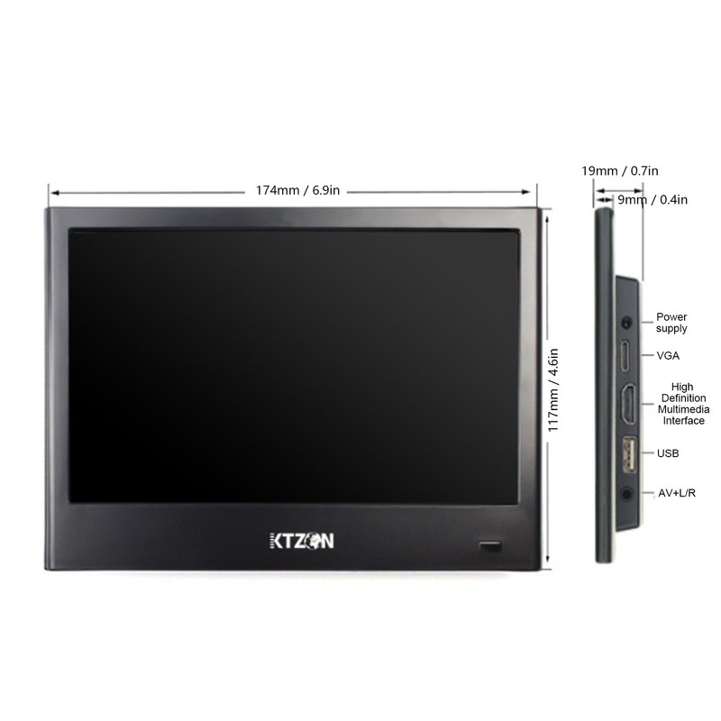 LCD Monitor for Raspberry Pi Computer Secondary Screen Portable IPS