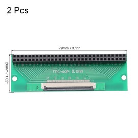 MECCANIXITY 2pcs FFC FPC Connector Board 60 Pins 0.5mm Socket to 2.54mm Double Row Female Header Strip Adapter, PCB Converter Board for LCD TVs/Digital Cameras/Laptops