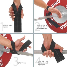 WARM BODY COLD MIND V1 Lifting Wrist Straps for Olympic Weightlifting, Powerlifting, Bodybuilding, Functional Strength Training, for Crossfit - Heavy-Duty Cotton Wrist Wraps, Pair (Black)