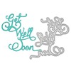 A Get Well Soon Sentiments Metal Cutting Die, Cutter Stencil,