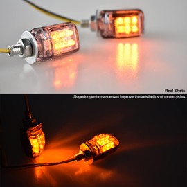 Boigoo Boigoo Motorcycle Universal Turn Signals Lights, Running Taillight, Side Marker LED, License Plate Light, Modified Decoration Motorbike Body Trims | Amber Lights Chromed Housing (Black)