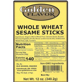 Golden Flavor - Whole Wheat Sesame Sticks - 12 oz bags (Whole Wheat, 5 pack)