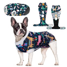 CuteBone Christmas Dog Surgery Recovery Suit, Cat Surgical Onesie Female Body Suits Male Prevent Pet from Licking Wounds SSF06XS