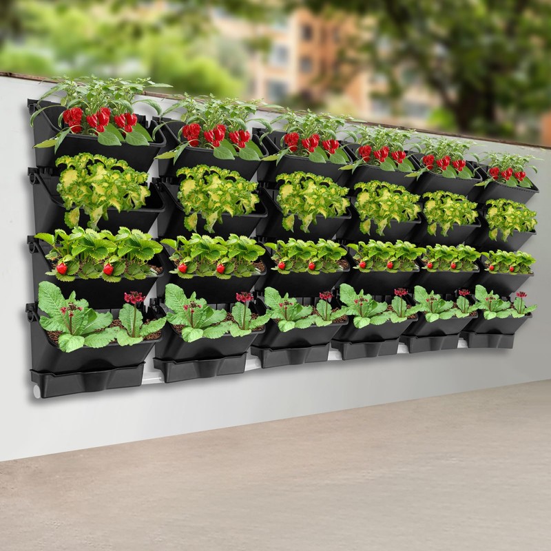 24Pack Vertical Wall Planter, 13 inch Wall Mounted Garden Planters,