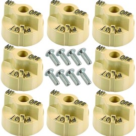 GEEX DEPOT P6071267 Beige Valve Knob(Set of 8) | Compatible with Pitco Gas Fryers, Robertshaw 700-506 Thermostat, 1751-012 Gas Valve | Replacement Pilot Control Knob (8)