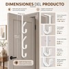 2PCS Perchero para Puerta, Gancho para Puerta, Con 5 Gancho,