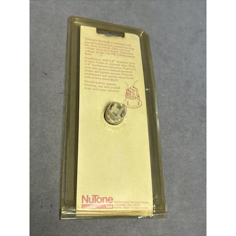 NuTone VTG NEW Nutone Door Chime Antique Brass Lighted Pushbutton