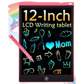 Colourful LCD Writing Board 12 Inch LCD Writing Tablet Electronic Tablet Graphic Tablet Digital Drawing Pad Children's Toy for 3-12 Years Old Girls Gift