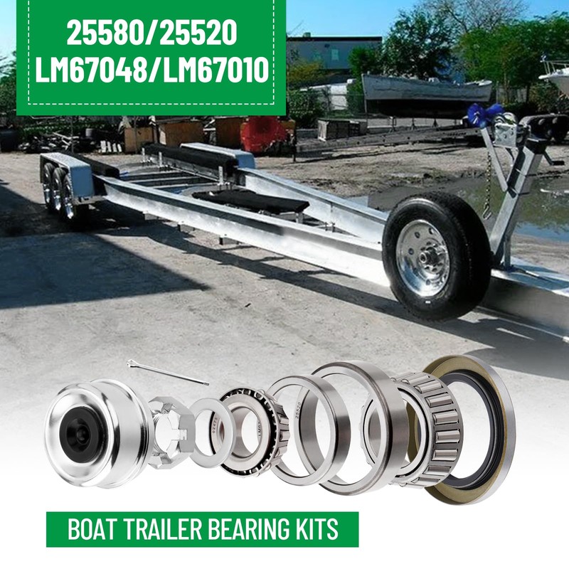 Racewill 4 Sets Trailer Hub Wheel Bearing Kit 25580/25520 LM67048/LM67010