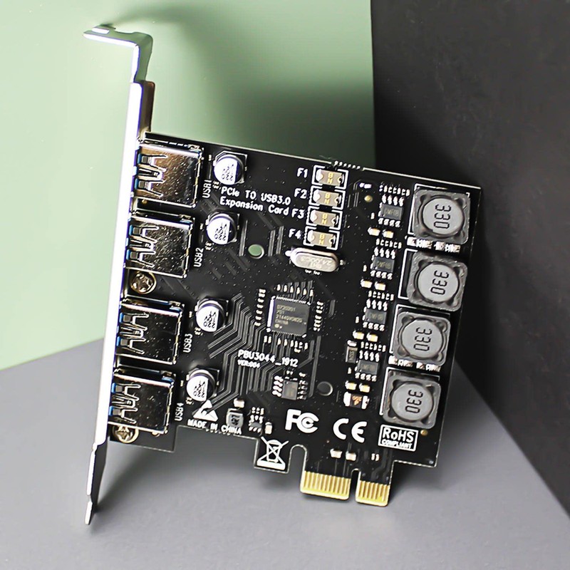 GLOTRENDS U3044 4-Port USB 3.0 PCIe Expansion Board, Compatible with