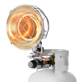 VEVOR VEVOR Propane Tank Top Heater, 15000 BTU Rapid Heating 180-Degree Infrared Radiant Tank Top Gas Heater, Stepless Temperature Adjustment for Ice Fishing/Hunting/Outdoor Work, Single Burner Round