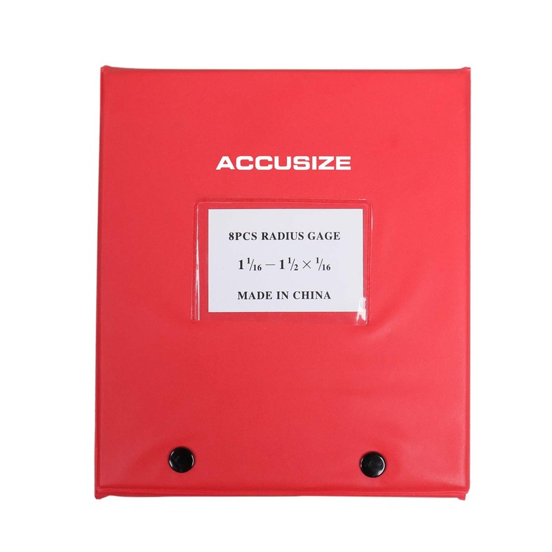 Accusize Industrial Tools 8 Pc Radius Gauge Set 1-1/16'' to