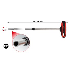 KS Tools 159.1175 1/4 Inch Telescopic Bit Holder with T-Handle