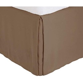 King Size Luxury Tailored Bed Skirt 14" Drop Pleated Styling Dust Ruffled Solid Taupe New