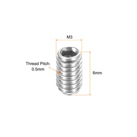 QUARKZMAN Ball Point Grub Screws M3 x 6mm 304 Stainless Steel Metric Spring Hex Socket Screw Pack of 10